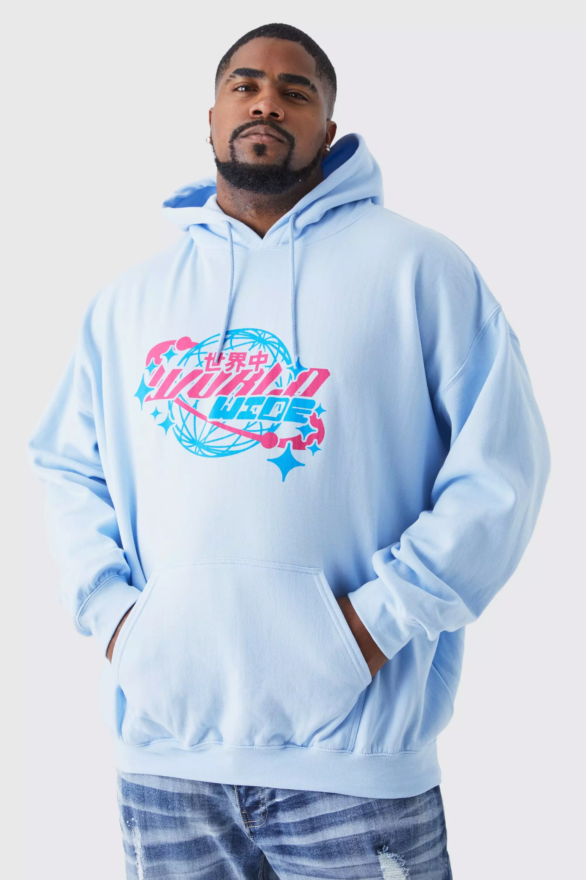 Blue cheap graphic hoodies